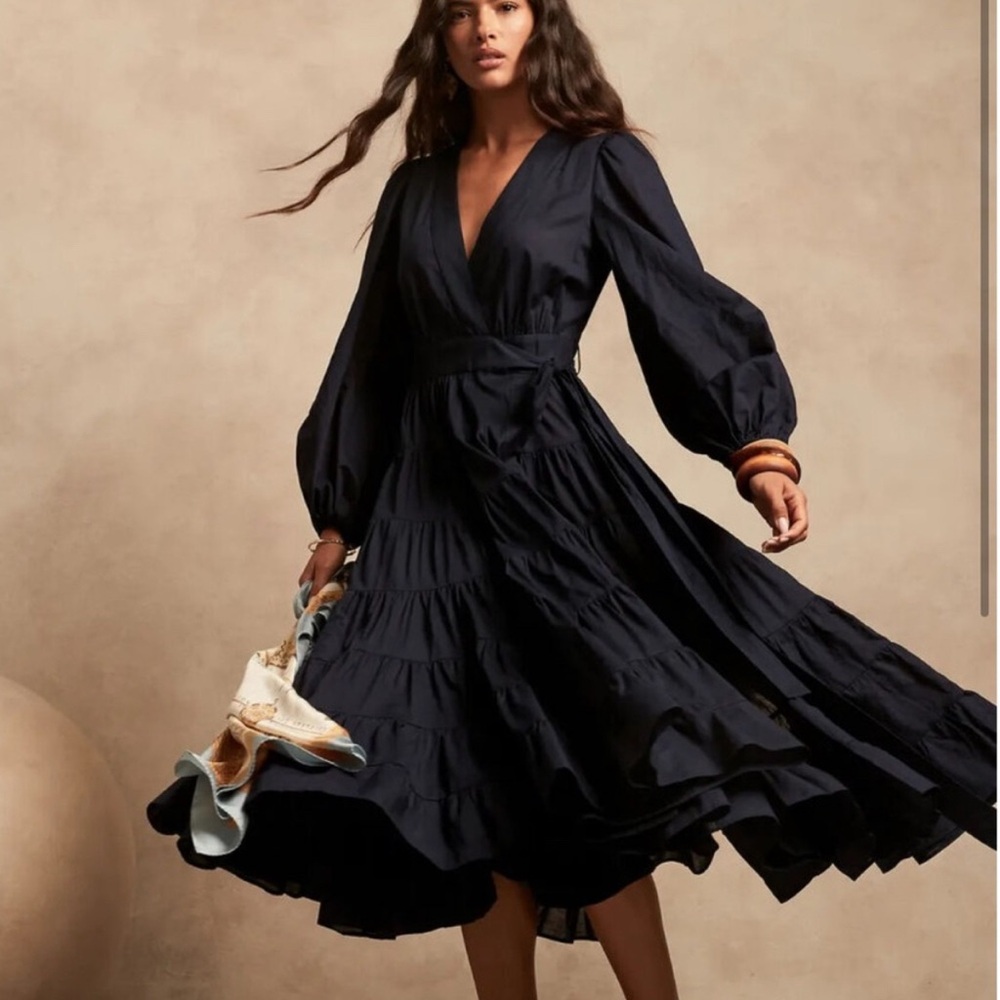 Banana Republic Navy Long Sleeve Dress